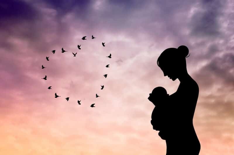 stock image of mother and baby